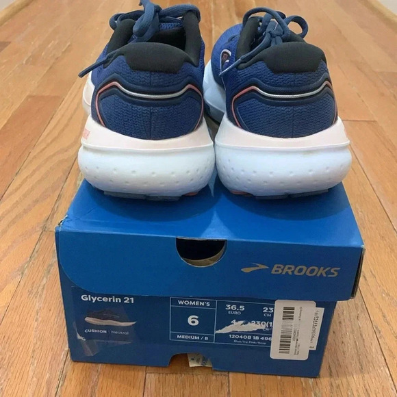 Women’s Brooks Glycerin 21 Neutral Running Shoe Blue, Icy Pink & Rose Size 6 EUC - Picture 4 of 10